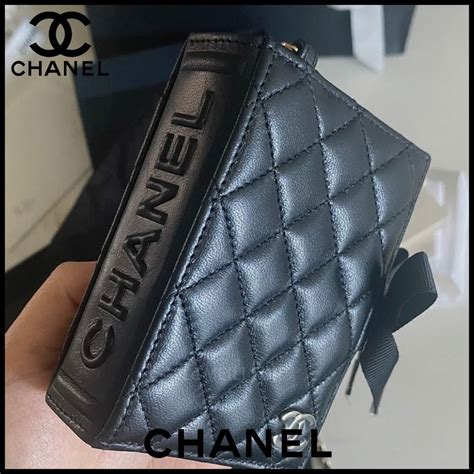 chanel black boy card holder|Chanel small card holder price.